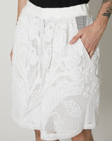 MESH EMBROIDERY SHORTS