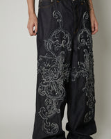 SCULPTURE DENIM WIDE PANTS