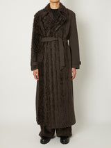 FUR TWEED DOUBLE BRESTED COAT