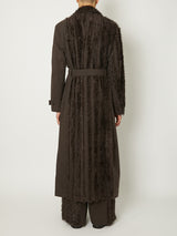 FUR TWEED DOUBLE BRESTED COAT