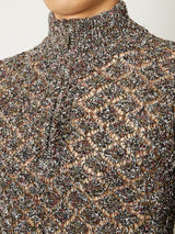 MULTI-COLORED HALF-ZIP KNIT