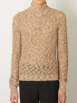 MULTI-COLORED HALF-ZIP KNIT