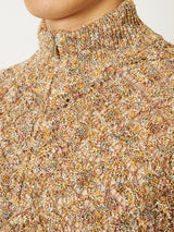 MULTI-COLORED HALF-ZIP KNIT
