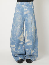 DENIM CURVED PANTS