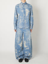 DENIM CURVED PANTS