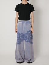 SCULPTURAL EMBROIDERY JERSEY SWEAT WIDE PANTS