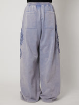 SCULPTURAL EMBROIDERY JERSEY SWEAT WIDE PANTS