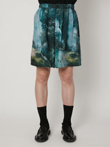 MARBLED PAISLEY SILK SHORTS