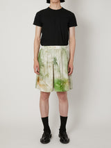 MARBLED PAISLEY SILK SHORTS