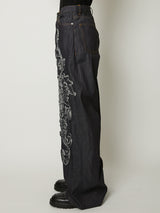 SCULPTURE DENIM WIDE PANTS