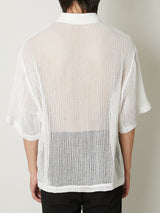 MESH EMBROIDERY POLO SHIRT WHITE