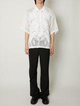 MESH EMBROIDERY POLO SHIRT WHITE