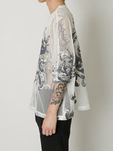 EUROPEAN MOTIF MESH T-SHIRT WHITE - TAAKK