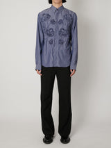 FLOWER EMBROIDERY REGULAR SHIRT - TAAKK