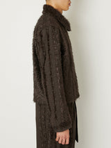 FUR TWEED ZIP BLOUSON - TAAKK