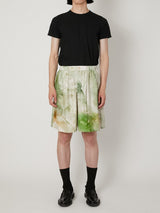 MARBLED PAISLEY SILK SHORTS - TAAKK