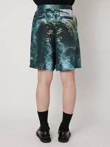 MARBLED PAISLEY SILK SHORTS - TAAKK