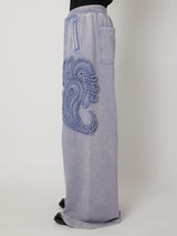 SCULPTURAL EMBROIDERY JERSEY SWEAT WIDE PANTS - TAAKK