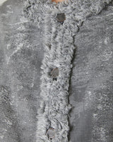 TAAKK DENIM COLLARLESS JACKET BLACK BLEACH - TAAKK