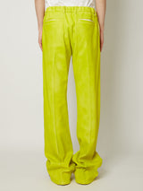 LEATHER COATING JERSEY TRACK PANTS