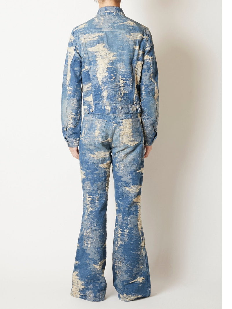 TAAKK DENIM TIGHT BLOUSON INDIGO BLEACH　13.5 OZ.