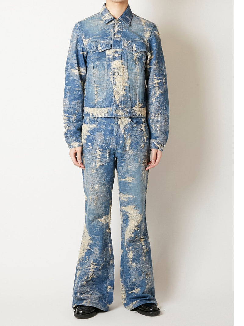TAAKK DENIM TIGHT BLOUSON INDIGO BLEACH　13.5 OZ.
