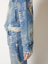TAAKK DENIM TIGHT BLOUSON INDIGO BLEACH　13.5 OZ.
