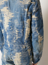 TAAKK DENIM TIGHT BLOUSON INDIGO BLEACH　13.5 OZ.
