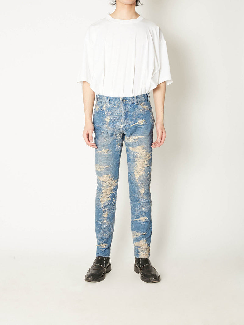 TAAKK DENIM SKINNY INDIGO BLEACH　13.5 OZ.