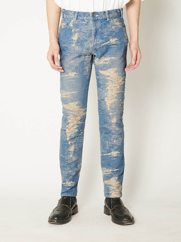TAAKK DENIM SKINNY INDIGO BLEACH　13.5 OZ.