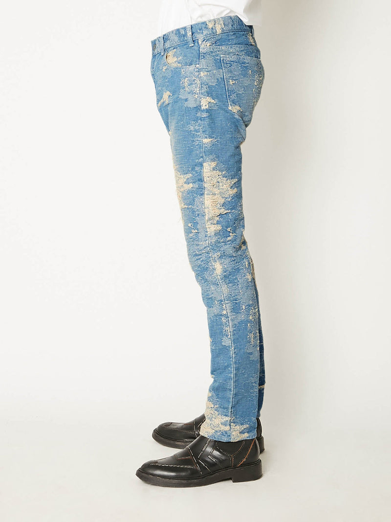 TAAKK DENIM SKINNY INDIGO BLEACH　13.5 OZ.