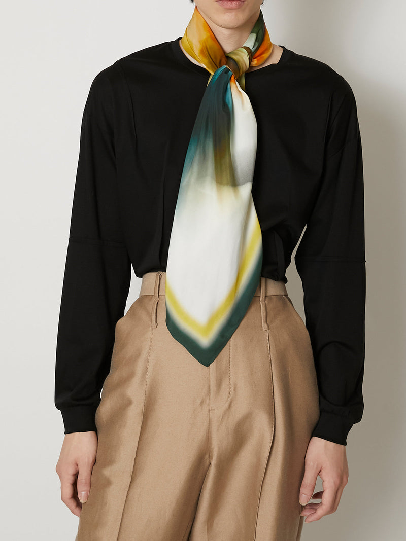 BLURRED FLOWER SCARF  90cm ×90cm