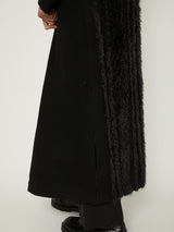 FUR TWEED DOUBLE BRESTED COAT