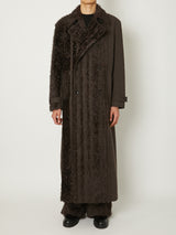 FUR TWEED DOUBLE BRESTED COAT