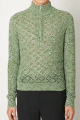 MULTI-COLORED HALF-ZIP KNIT