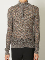 MULTI-COLORED HALF-ZIP KNIT