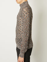 MULTI-COLORED HALF-ZIP KNIT