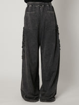 SCULPTURAL EMBROIDERY JERSEY SWEAT WIDE PANTS