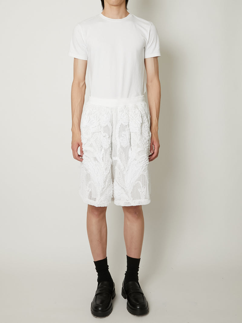 MESH EMBROIDERY SHORTS