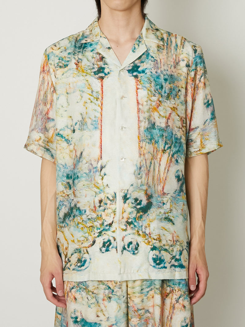 SILK OPEN COLLAR SHIRT
