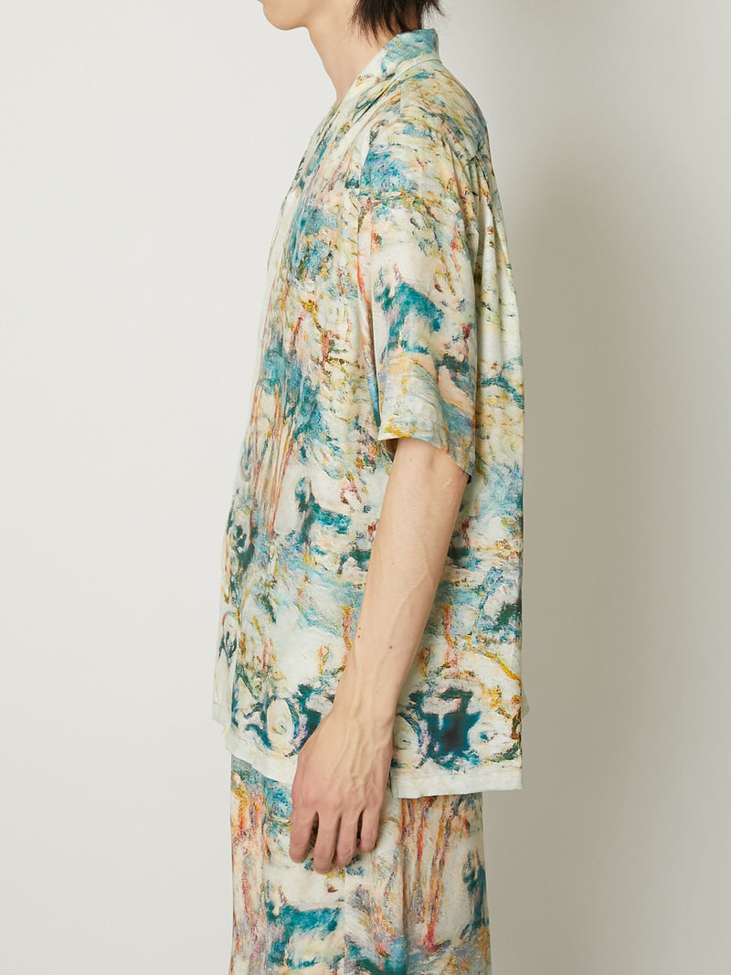 SILK OPEN COLLAR SHIRT