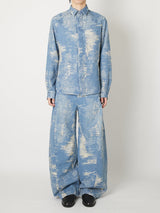 DENIM CURVED PANTS - TAAKK