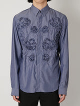 FLOWER EMBROIDERY REGULAR SHIRT - TAAKK