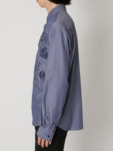 FLOWER EMBROIDERY REGULAR SHIRT - TAAKK