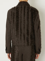FUR TWEED ZIP BLOUSON - TAAKK