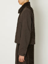 FUR TWEED ZIP BLOUSON - TAAKK