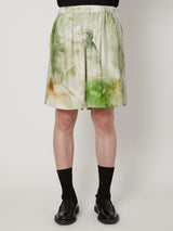 MARBLED PAISLEY SILK SHORTS - TAAKK