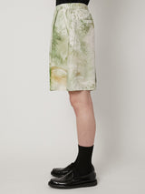 MARBLED PAISLEY SILK SHORTS - TAAKK