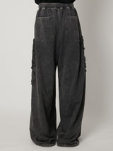 SCULPTURAL EMBROIDERY JERSEY SWEAT WIDE PANTS - TAAKK