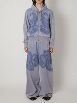 SCULPTURAL EMBROIDERY JERSEY ZIP HOODIE - TAAKK